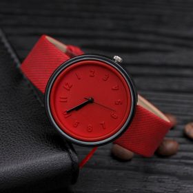 Creative ladies quartz watch (Color: Red)